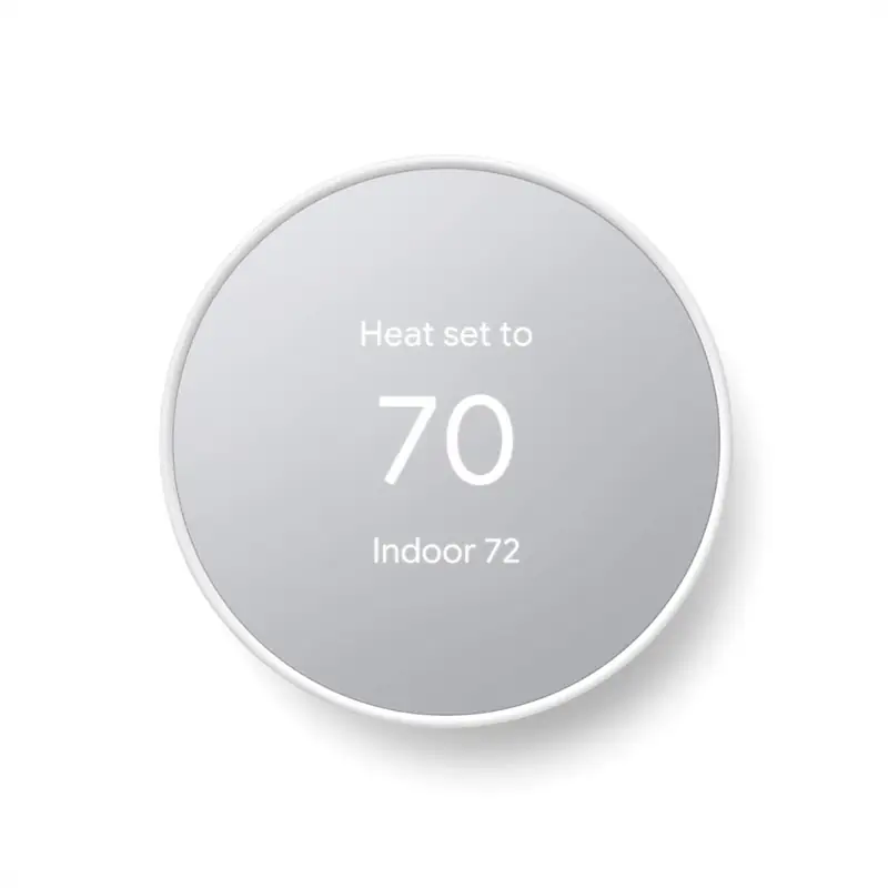 Smart thermostat display showing the set temperature